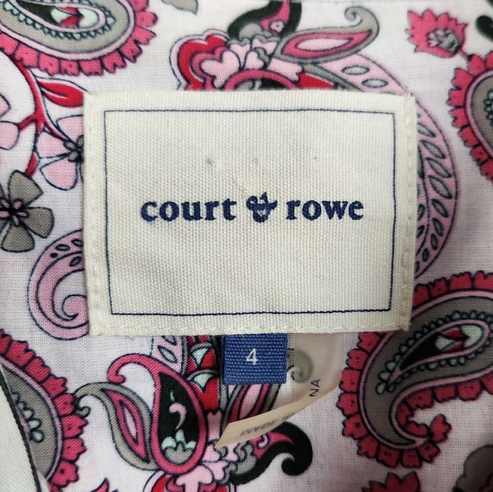 Court & Row Devon Classic Fresh Peony Paisley Floral Shirt Dress Womens Size 4 - Picture 13 of 15